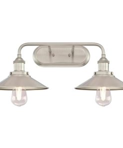 MAGGIE 2 Light 22" Wide Wall Sconce with Brushed Nickel Metal Shade